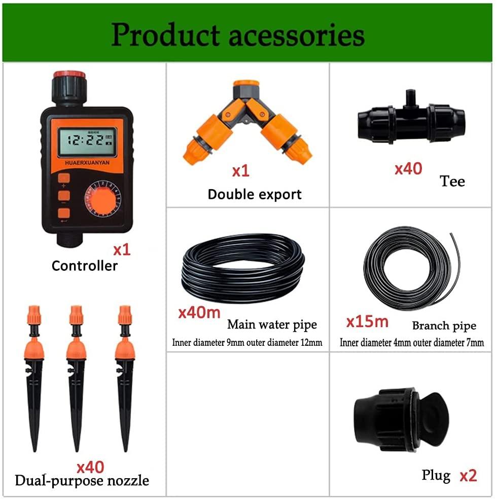BBGS Drip Irrigation System, Sprinkler Plant Watering System with Timer Controller, Irrigation Kit for Outdoor Garden Green Flower Lawn (Color : Style 3)