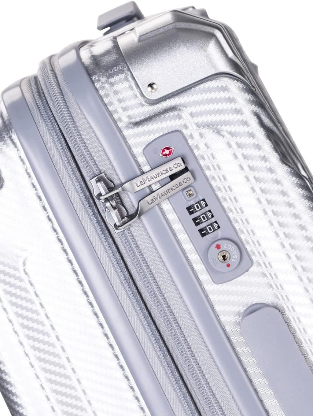 Le Maurice &amp; Co Hardside Expandable Luggage - 20-Inch Hardshell Lightweight Rolling Suitcase, Alumax Style - Carry On Luggage Bag - Travel Bag with 8 Spinner Wheels &amp; TSA Lock (Carbon Silver)