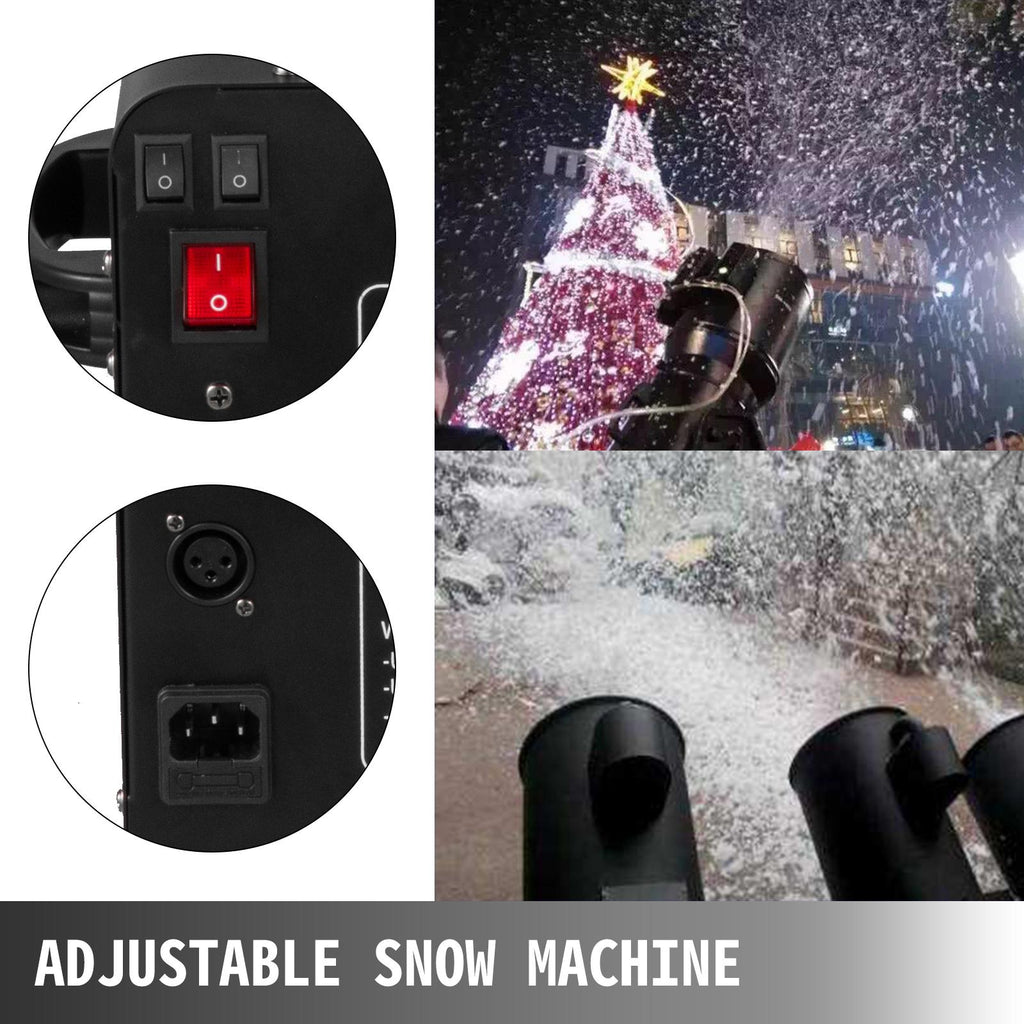 VEVOR Snowflake Machine 2000W Snow Effect Machine 23ft Spraying Range Fake Snow Making Machine Snow Machine Snow Maker Snow Blowing Machine Stage Snow Machines Air Box Packaging For Parties