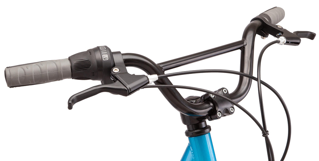 Schwinn Bellcomfort hybrid bike, 7-speeds, 27.5-inch wheels, blue, step-through, low