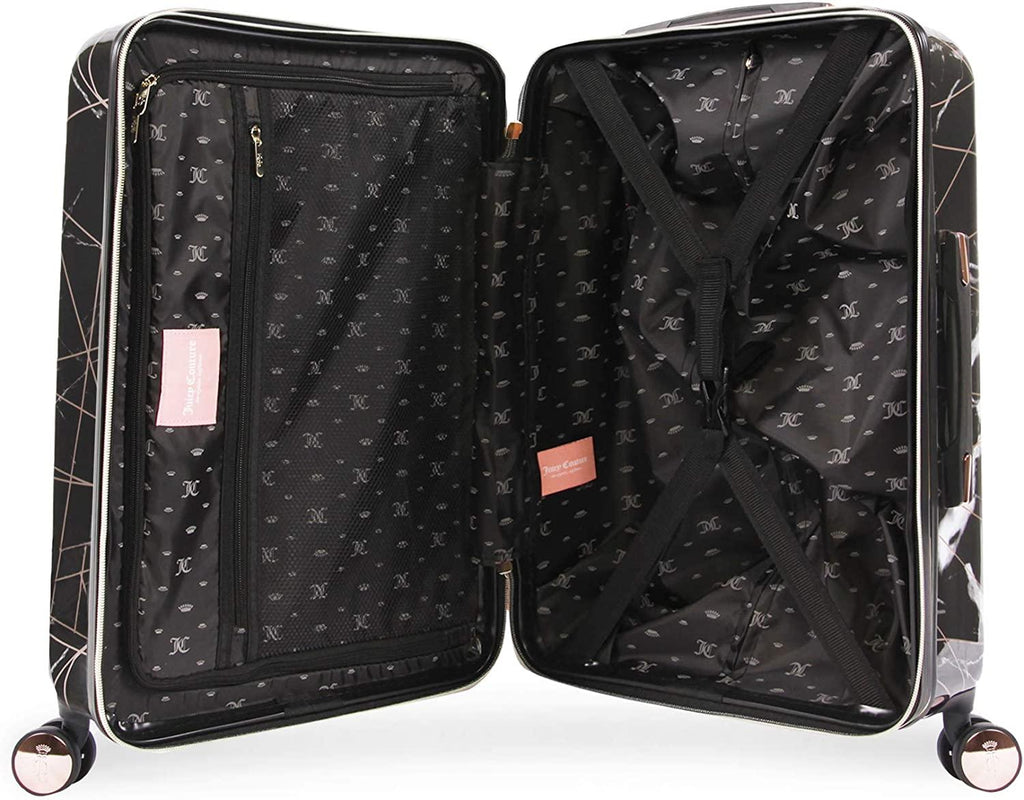 Women's Vivian 3 Piece Hardside Spinner Luggage Set, Black Marble Web, One Size