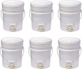 little giant bkt5 plastic honey extractor bucket with honey gate tool for beekeeping harvesting, 5 gallon (6 pack)