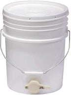 little giant bkt5 plastic honey extractor bucket with honey gate tool for beekeeping harvesting, 5 gallon (6 pack)