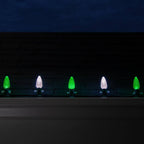 OptiCore 49 ft. 50-Light LED Green and Cool White Faceted C9 String Light Set