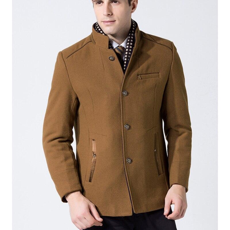 Classic Men's Wool Long Slim Fit Trench Coat