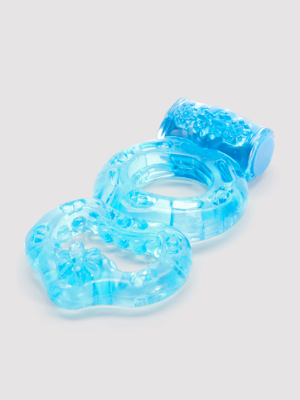 BASICS Vibrating Twin Cock Ring, Blue