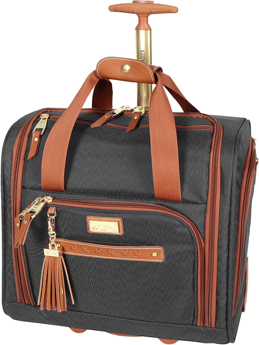er 15 Inch Carry on Suitcase- Small Weekender Overnight Business Travel Luggage- Lightweight 2- Rolling Spinner Wheels Under Seat Bag for Women (Black)