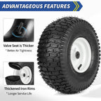 15x6.00-6 Rubber Lawn Mower Tire and Wheel, 2 Pcs Replacement 15x6-6nhs Riding Mowers Lawn Tire and Wheel with Bearing Bore 3/4", 3" Centered Hub