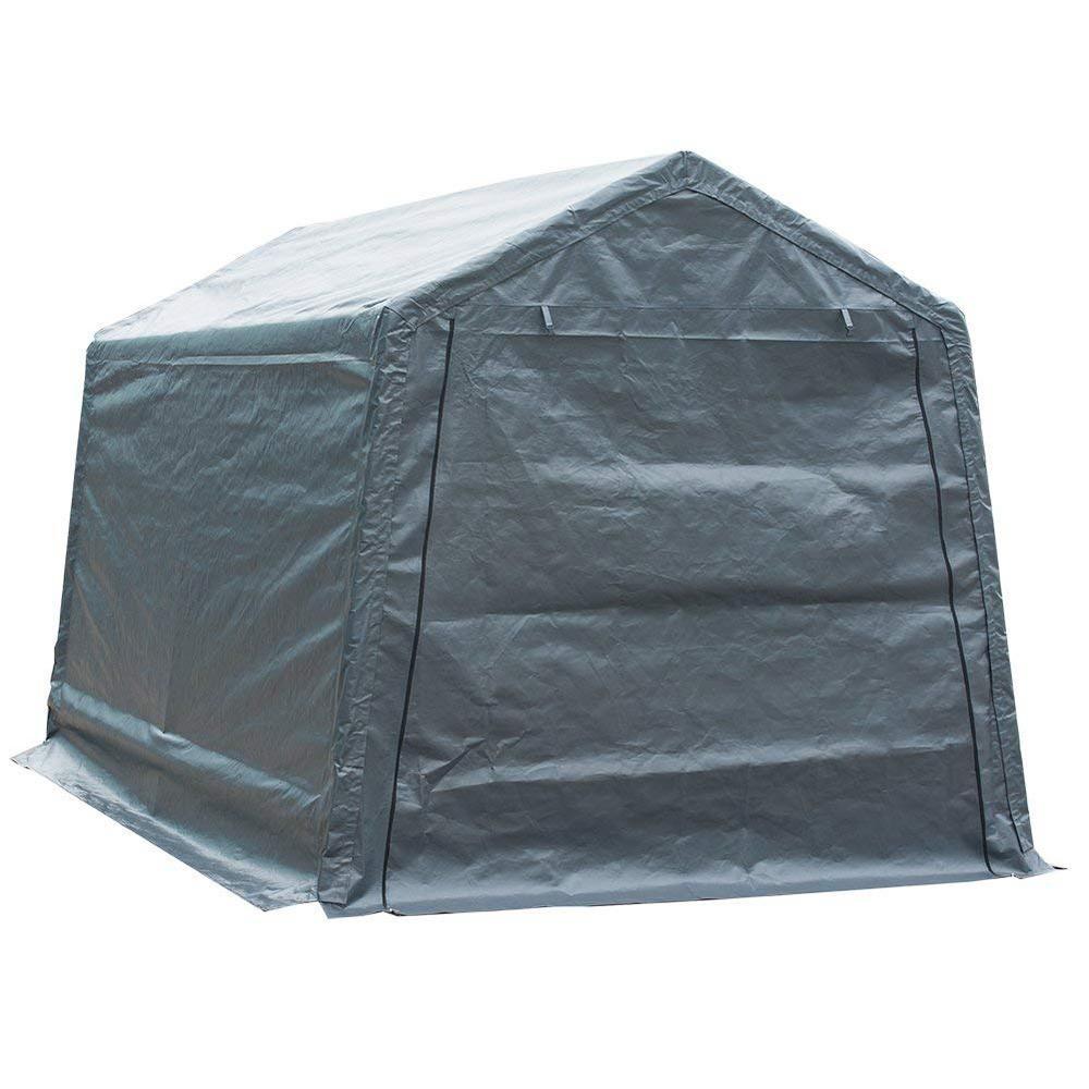 StoraShelter 8 ft. x 14 ft. Grey Outdoor Shed Heavy-Duty Canopy