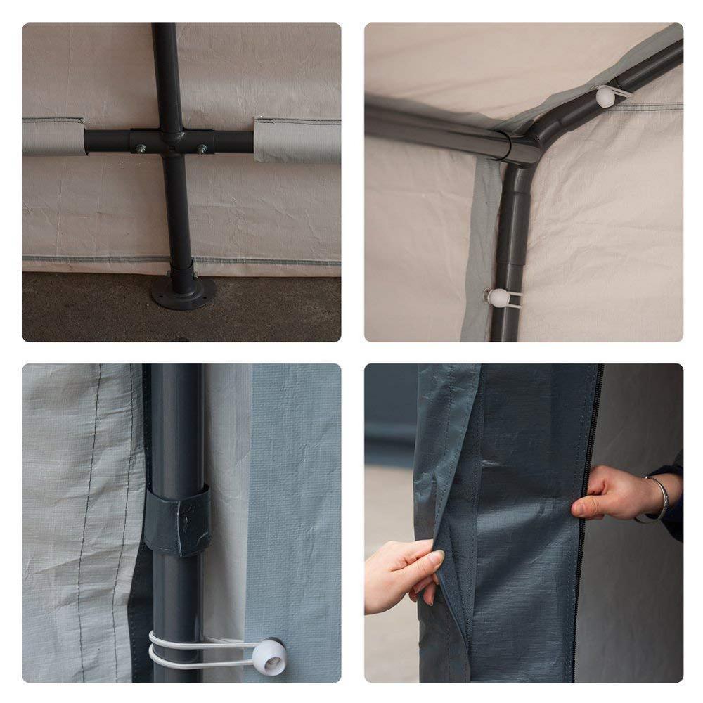 StoraShelter 8 ft. x 14 ft. Grey Outdoor Shed Heavy-Duty Canopy