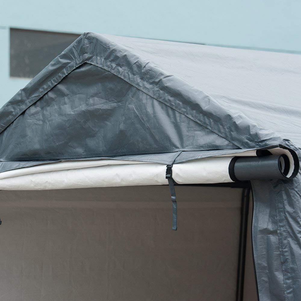 StoraShelter 8 ft. x 14 ft. Grey Outdoor Shed Heavy-Duty Canopy