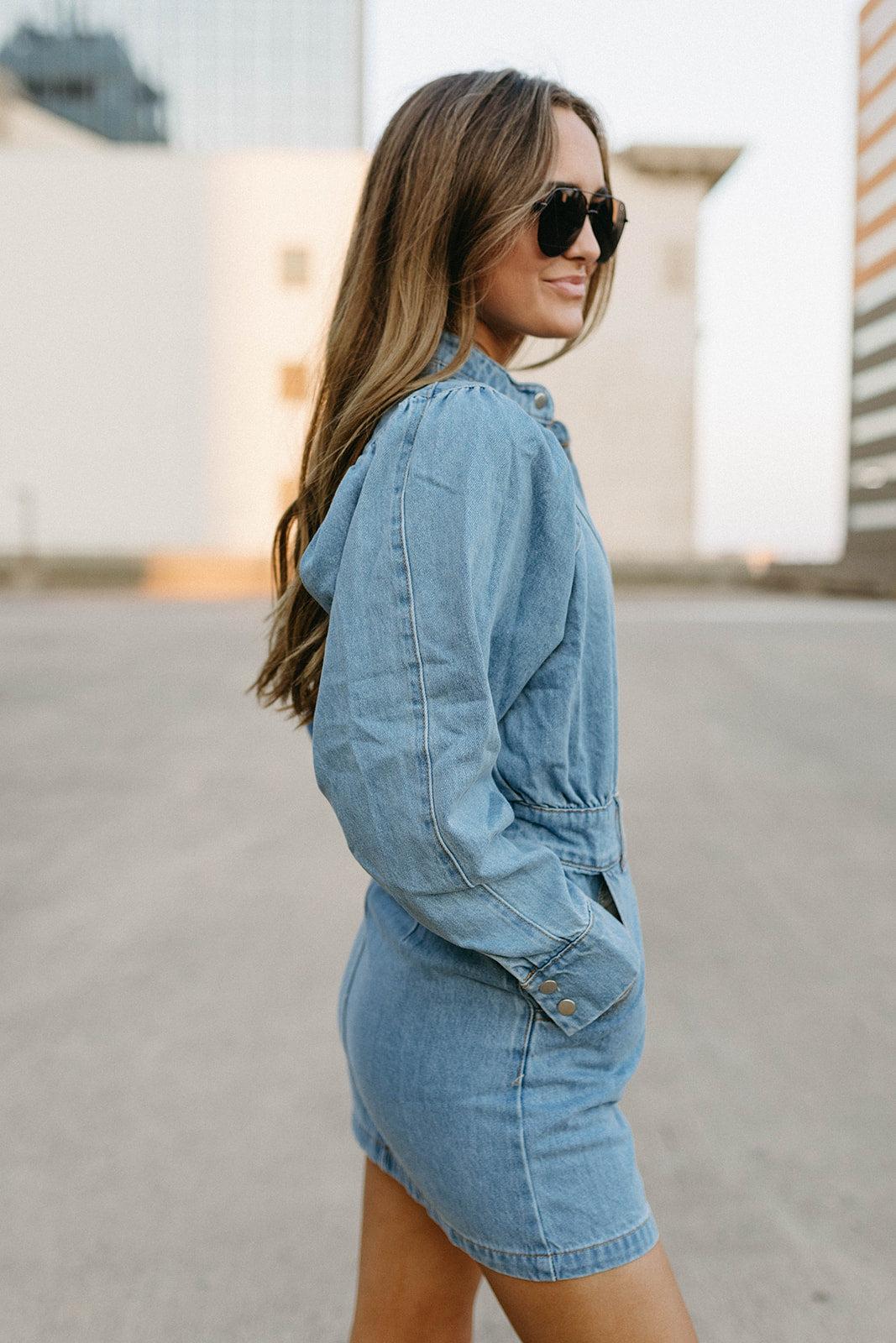 denim mini dress
