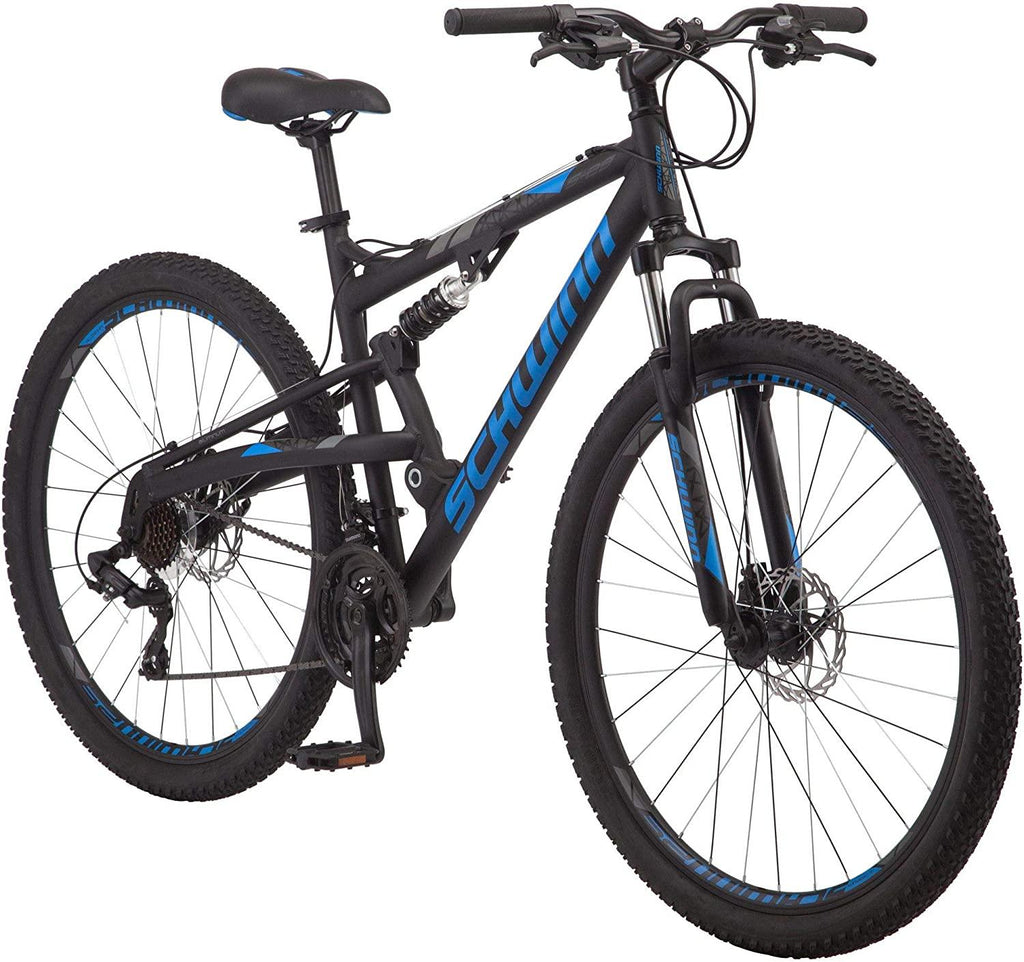 Schwinn S29 Mens Mountain Bike, 29-Inch Wheels, 18-Inch/Medium Aluminum Frame, Dual-Suspension, Mechanical Disc Brakes, Multiple Colors