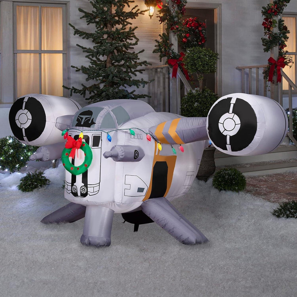 8′ Gemmy Airblown Star Wars The Mandalorian Razor Crest Ship Yard Decoration 119133