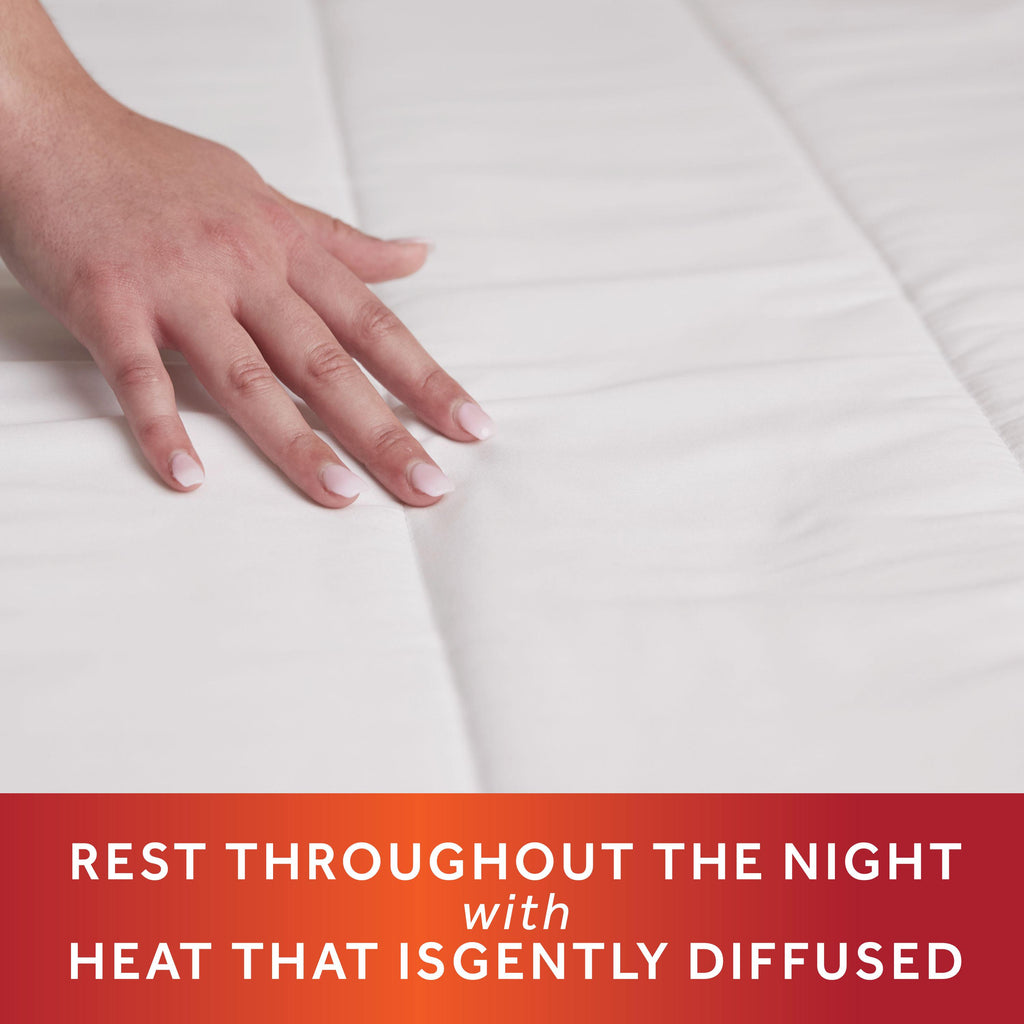 Sunbeam Connected Electric Heated Mattress Pad Size, 76" x 80", 10 Heat Settings, Fast Heating, Smart Heating with Wi-Fi, Voice &amp; Wired Digital Controller, Auto-Shut Off, Machine Washable