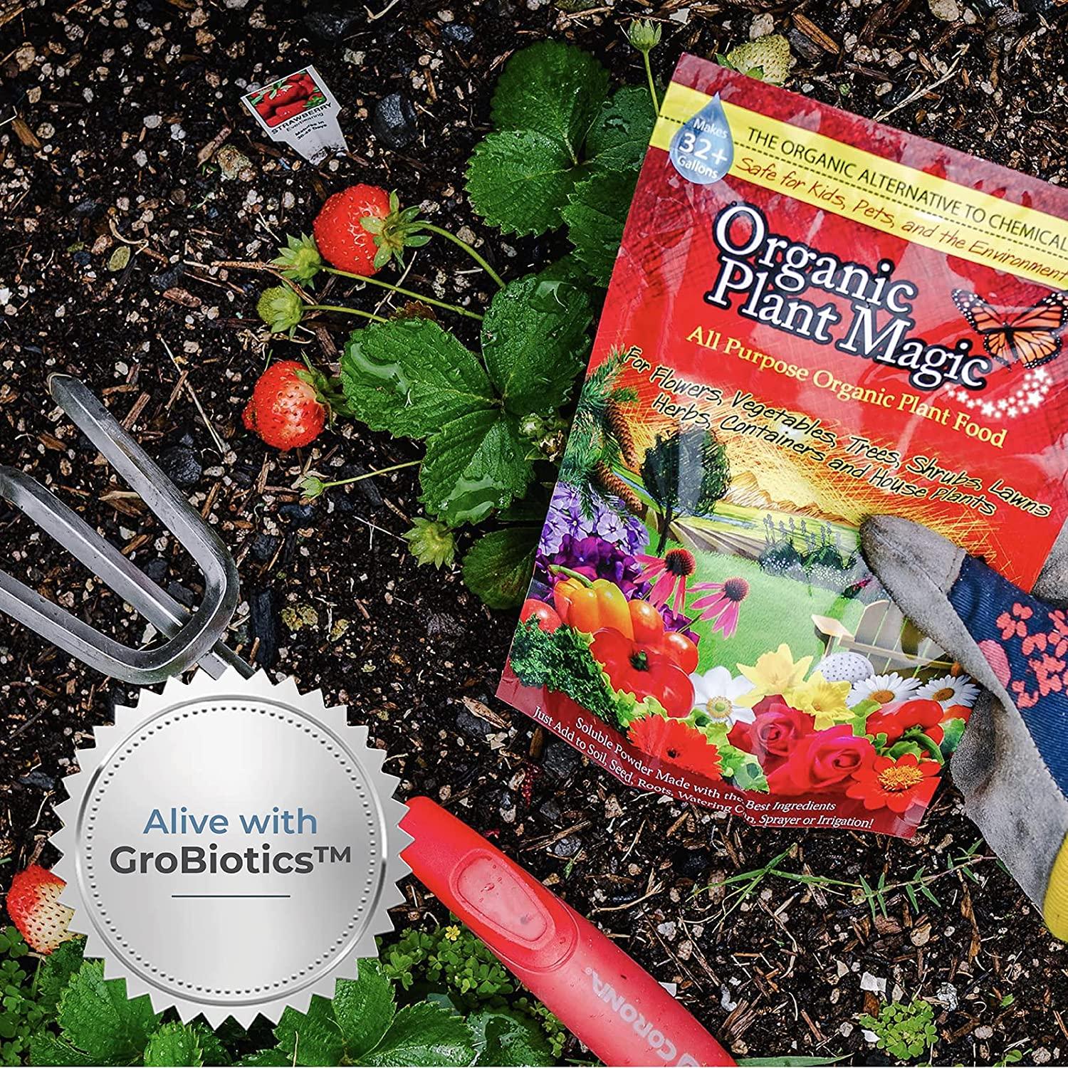 organic plant magic - super premium plant food: all-purpose soluble powder, plant-boosting minerals, perfect for all plants, kid &amp; pet safe [5lb bucket]