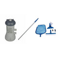 intex 1000 gph pool cartridge filter pump &amp; maintenance kit with vacuum skimmer