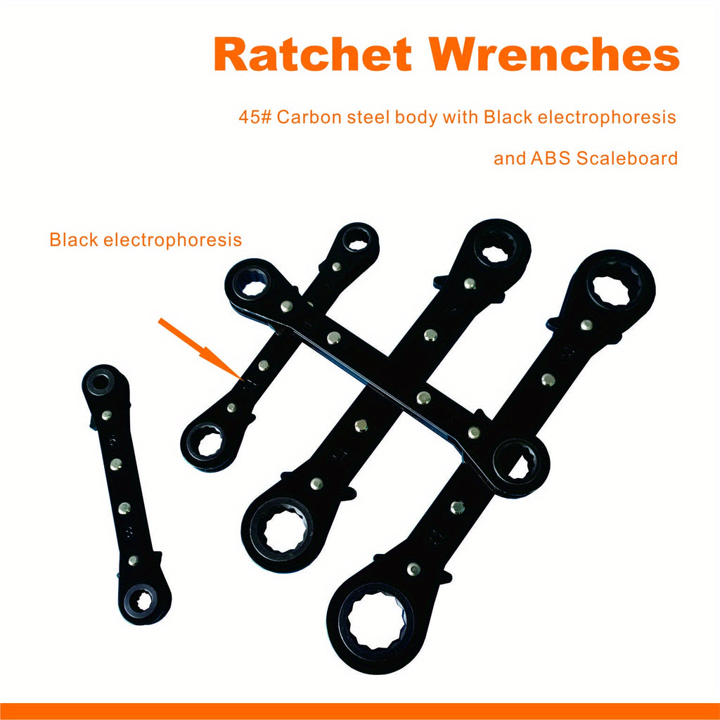 5-piece Ratchet Wrench  Wrench Auto Repair Tool Manual Tool Set Double-ended Ratchet