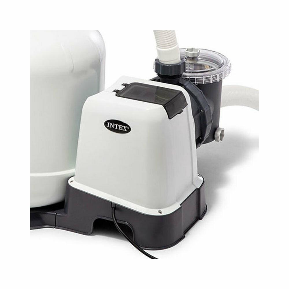 intex 3000 gph pool sand filter pump with automatic timer &amp; automatic skimmer