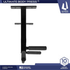 Ultimate Body Press Ceiling Mounted Pull Up Bar with Patented Reversible Risers for 16 and 24 Inch Joists
