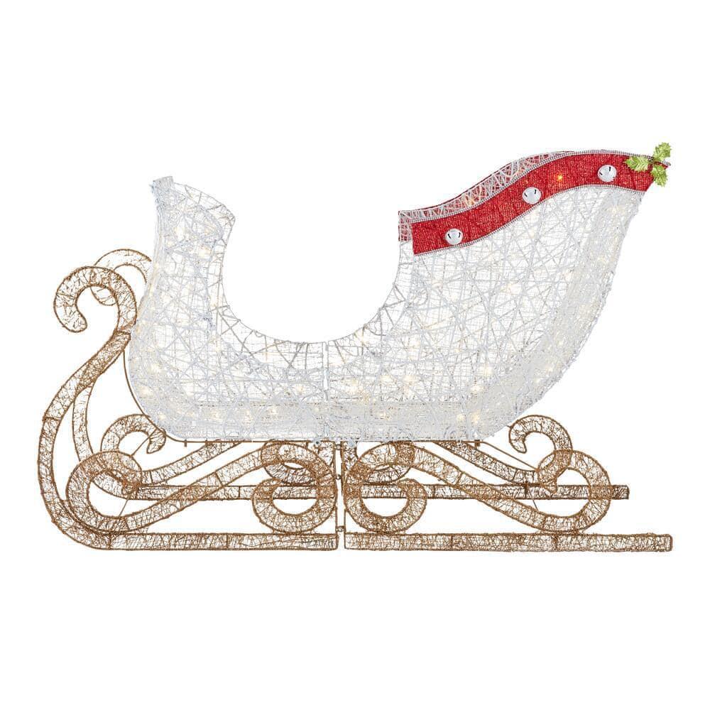 6 ft Warm White LED Sleigh Holiday Yard Decoration