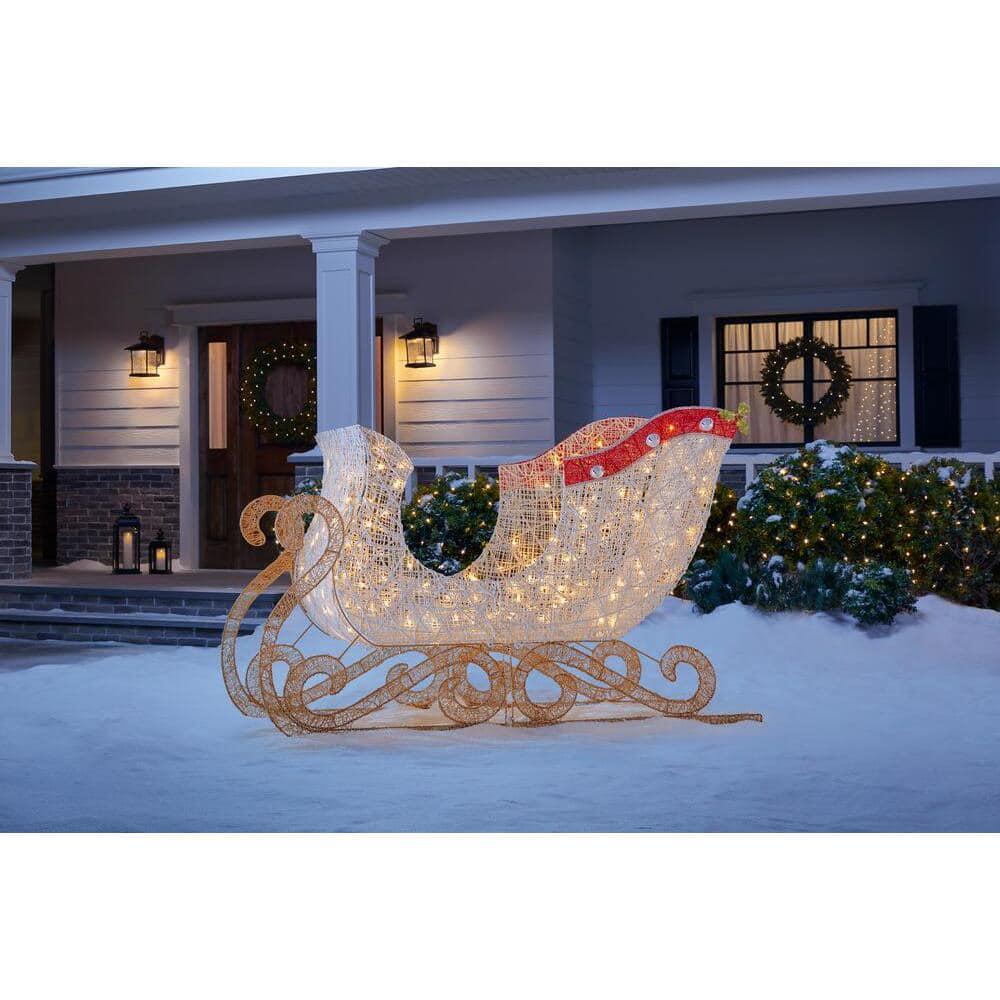 6 ft Warm White LED Sleigh Holiday Yard Decoration