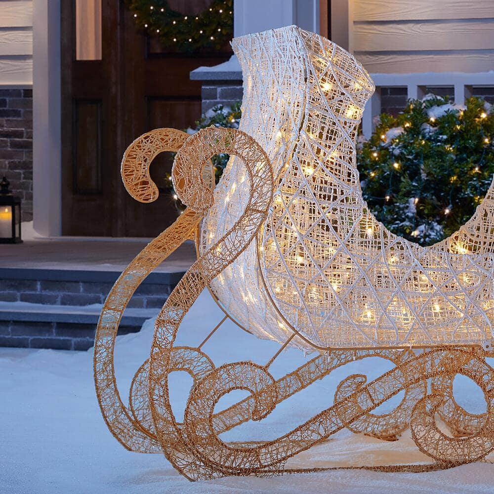 6 ft Warm White LED Sleigh Holiday Yard Decoration