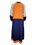 colorblock lantern sleeve longline cardigan