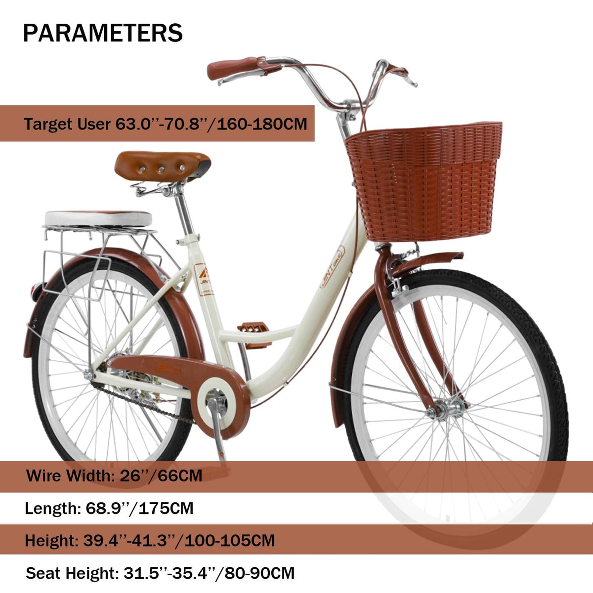 Local Delivery 26 Inch Beach Cruiser Bicycles For Women Classic Retro Style, Women‘s Bike