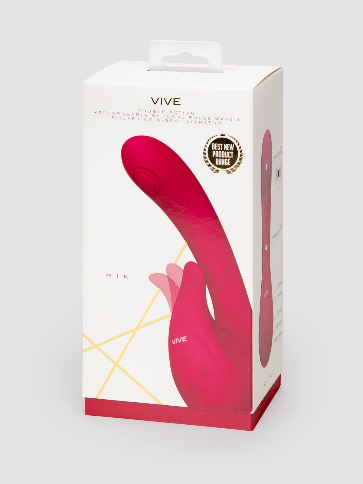 Vive MIKI Rechargeable Pulsing and Flickering Silicone Rabbit Vibrator, Pink