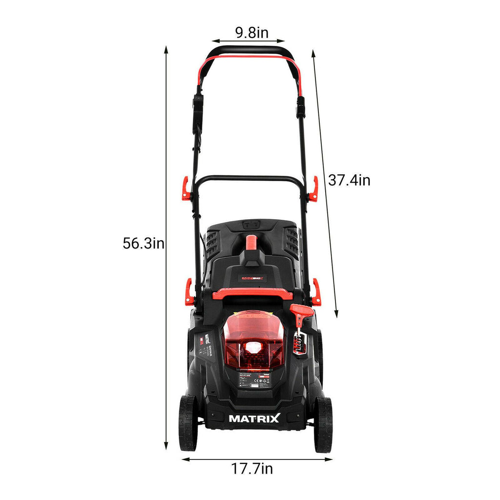 40V 16 in Cordless Battery Walk Behind Push Lawn Mower with 2x4Ah Batteries