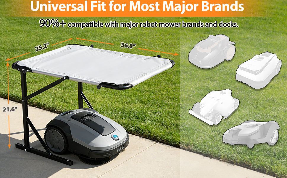 Universal Robot Mower Garage, Waterproof Outdoor Shelter with 2-Side Openable , All-Weather Protection for , Worx, Landroid,  Goat, Luba and More