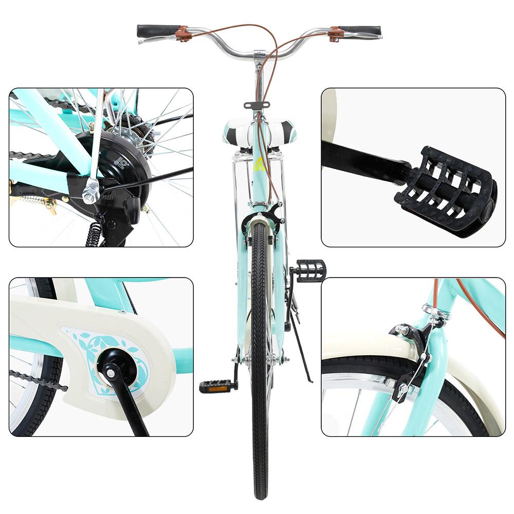 Snorda 26 In. Women'S Comfortable Bicycle Beach Cruiser Bicycle Single Speed Bicycle Comfortable Bicycle