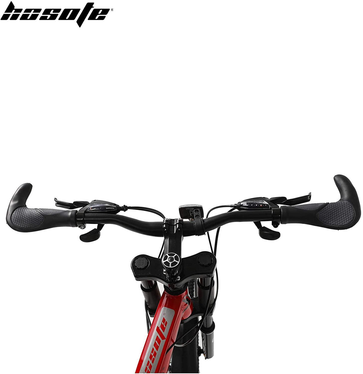 hosote 26 inch Full Suspension Mountain Bike, 21 Speed  Derailleur Mountain Bicycles, 17 inch Carbon Steel Frame MTB City Bikes for Teens and Adults with Fenders