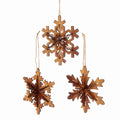 Pack of  24 Brown Snowflake Christmas Ornaments 5.5"