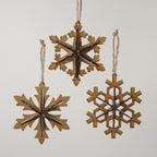 Pack of  24 Brown Snowflake Christmas Ornaments 5.5"