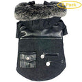 Pet Life Black Denim Choppered Dog Coat Small - (10"-12" Neck to Tail) - Pack of 6