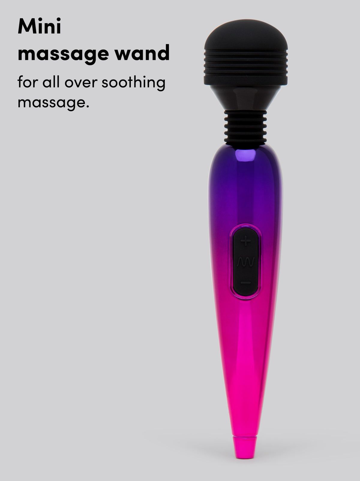 Lovehoney Deluxe Rechargeable Mini Metallic Massage Wand Vibrator, Pink | Pink