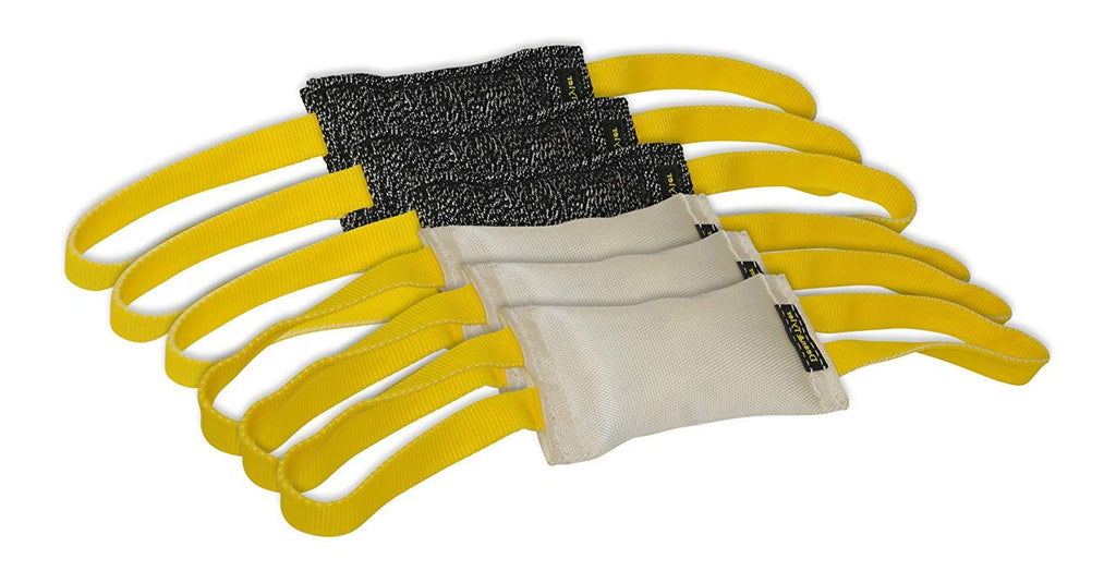 Dean &amp; Tyler Bundle of 6 Tugs for Pets, 3-French Linen and 3-Fire Hose, 8-Inch by 4-Inch