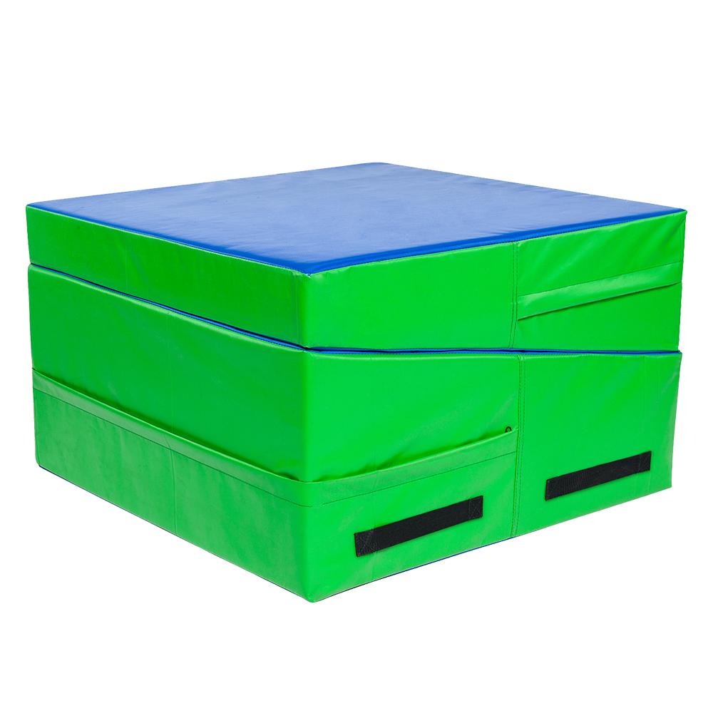 48"x24"x14" Trapezoid Gymnastics Mat Blue and Green