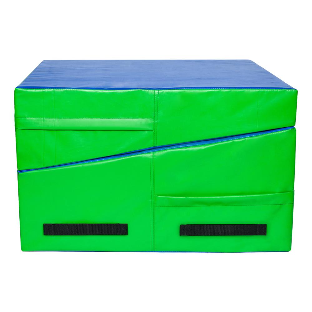 48"x24"x14" Trapezoid Gymnastics Mat Blue and Green