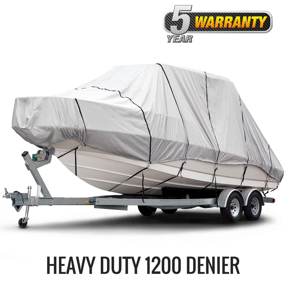 Sportsman 1200 Denier 18 ft. to 20 ft. (Beam Width to 106 in.) Gray Hard Top/T-Top Boat Cover Size BTHT-5