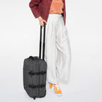 Tranverz - Suitcase with Wheels - Rolling Luggage for Travel with TSA Lock, 2 Wheels, 2 Compartments, and Compression Straps - S, Black Denim