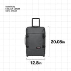 Tranverz - Suitcase with Wheels - Rolling Luggage for Travel with TSA Lock, 2 Wheels, 2 Compartments, and Compression Straps - S, Black Denim