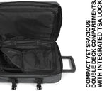 Tranverz - Suitcase with Wheels - Rolling Luggage for Travel with TSA Lock, 2 Wheels, 2 Compartments, and Compression Straps - S, Black Denim