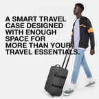 Tranverz - Suitcase with Wheels - Rolling Luggage for Travel with TSA Lock, 2 Wheels, 2 Compartments, and Compression Straps - S, Black Denim