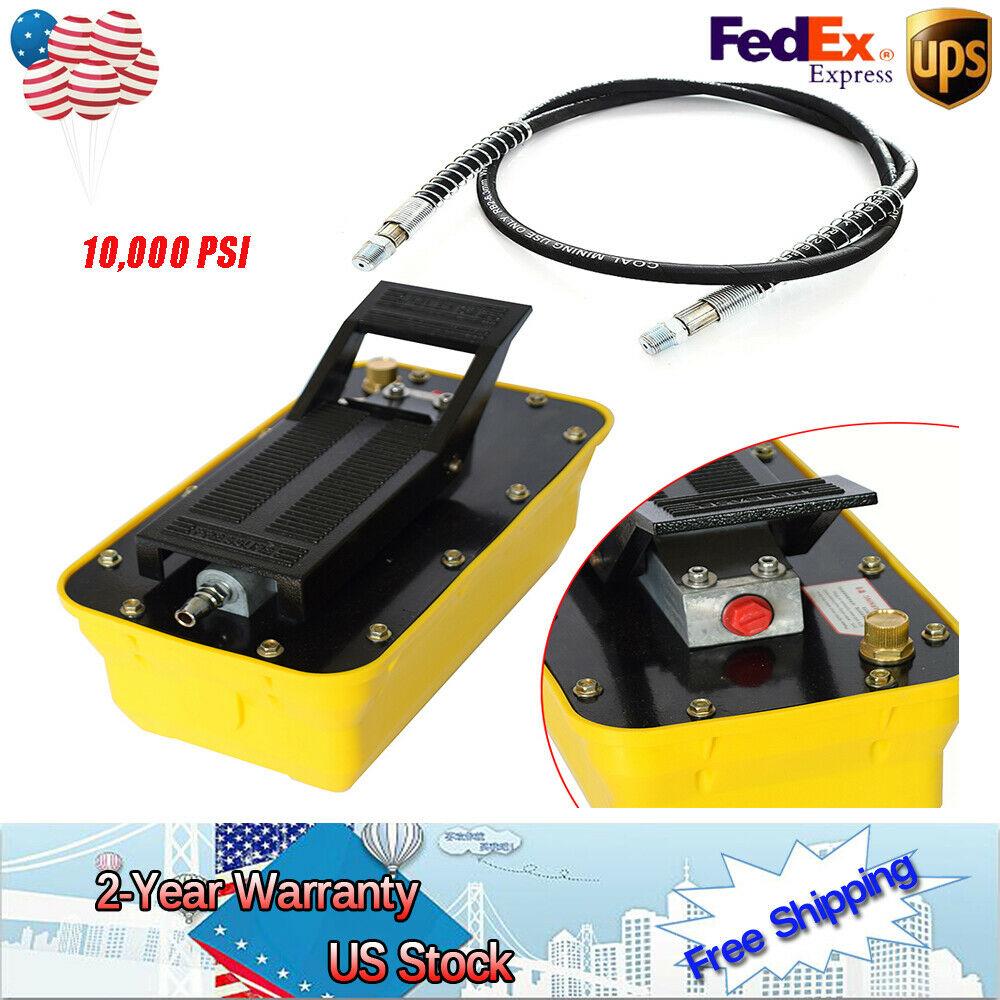 10,000 PSI Air Hydraulic Foot Pedal Pump Auto Body Frame Machines Pneumatic 2.3L
