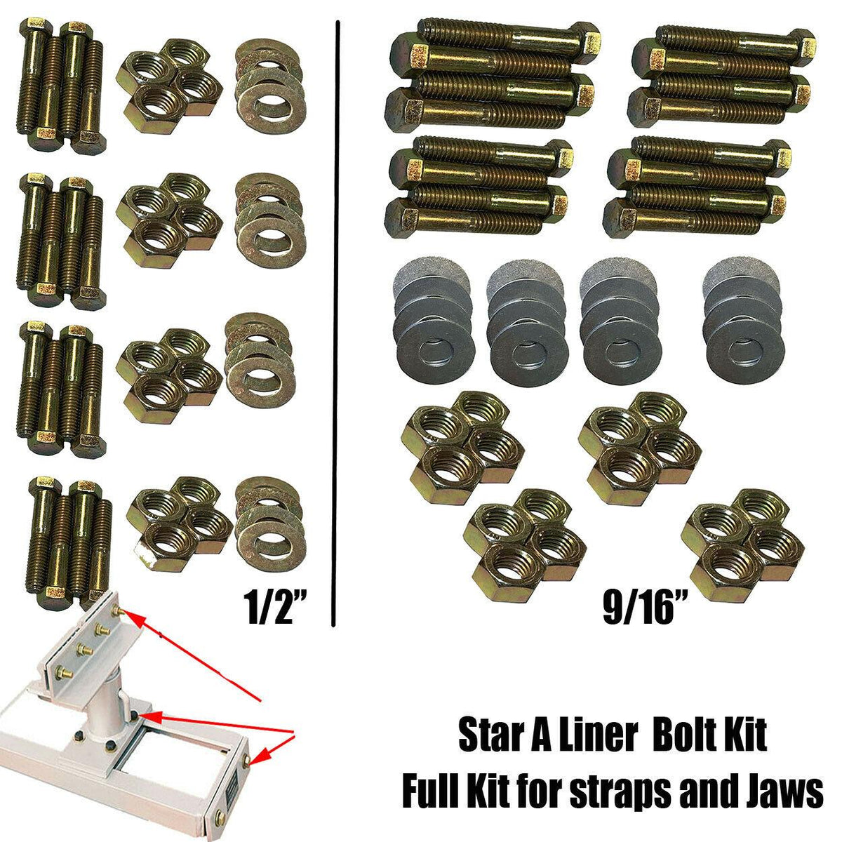 Star-A-Liner Deluxe Anchoring Bolt Kit. Replacement Bolt kit.