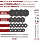 STOZM Dumbbell Set With Case, 110Lbs Versatile Pain Coated Set With Bar Options (Cqgh Dumbbell Set/Paint Coated 50Kg)