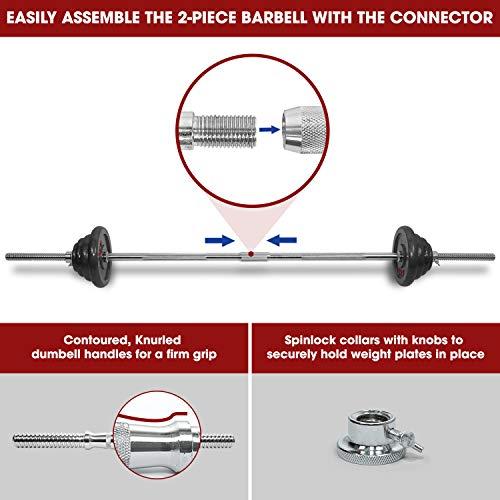 STOZM Dumbbell Set With Case, 110Lbs Versatile Pain Coated Set With Bar Options (Cqgh Dumbbell Set/Paint Coated 50Kg)